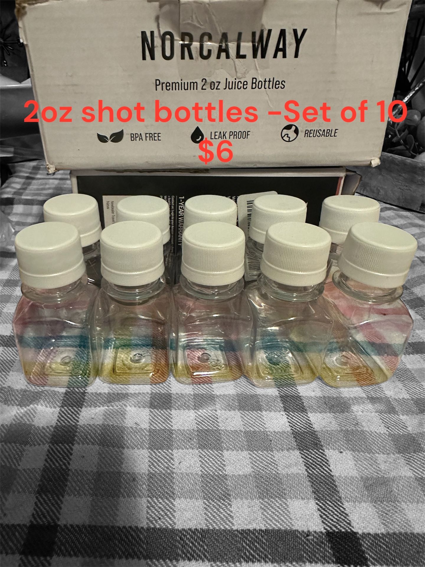 10pcs 2oz Shot Bottles with Caps
