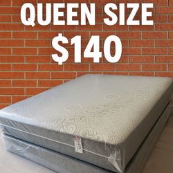 Queen Size Mattress 11” + Box Spring 7” 