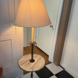 Vintage 1920s Side Table Marble Lamp