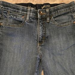 Preowned Womens Lee Comfort Waistband Stretch Boot Cut Denim Jeans Size 6P (Petite)