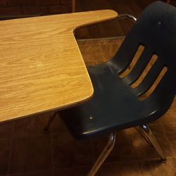 Small Child school desk and attached chair. North Toledo