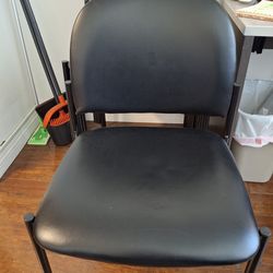 Set of 4 Black Office / Waiting Room Chairs – Padded Seats