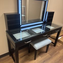 🌟BEUTIFUL Obsidian Black Vanity Set 👍90 days FREE FINANCING ❗ 