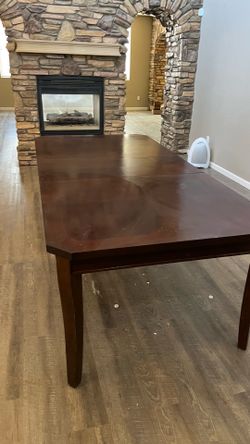Large wood kitchen table with removable leaf