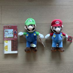 Super Mario Plush Set + Wall Decals