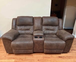 2 seater recliner couch with cup holders and storage