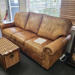 Beautiful Arizona Leather Custom Sofa - Excellent Condition