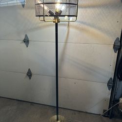 Floor Lamp, Black & Gold 