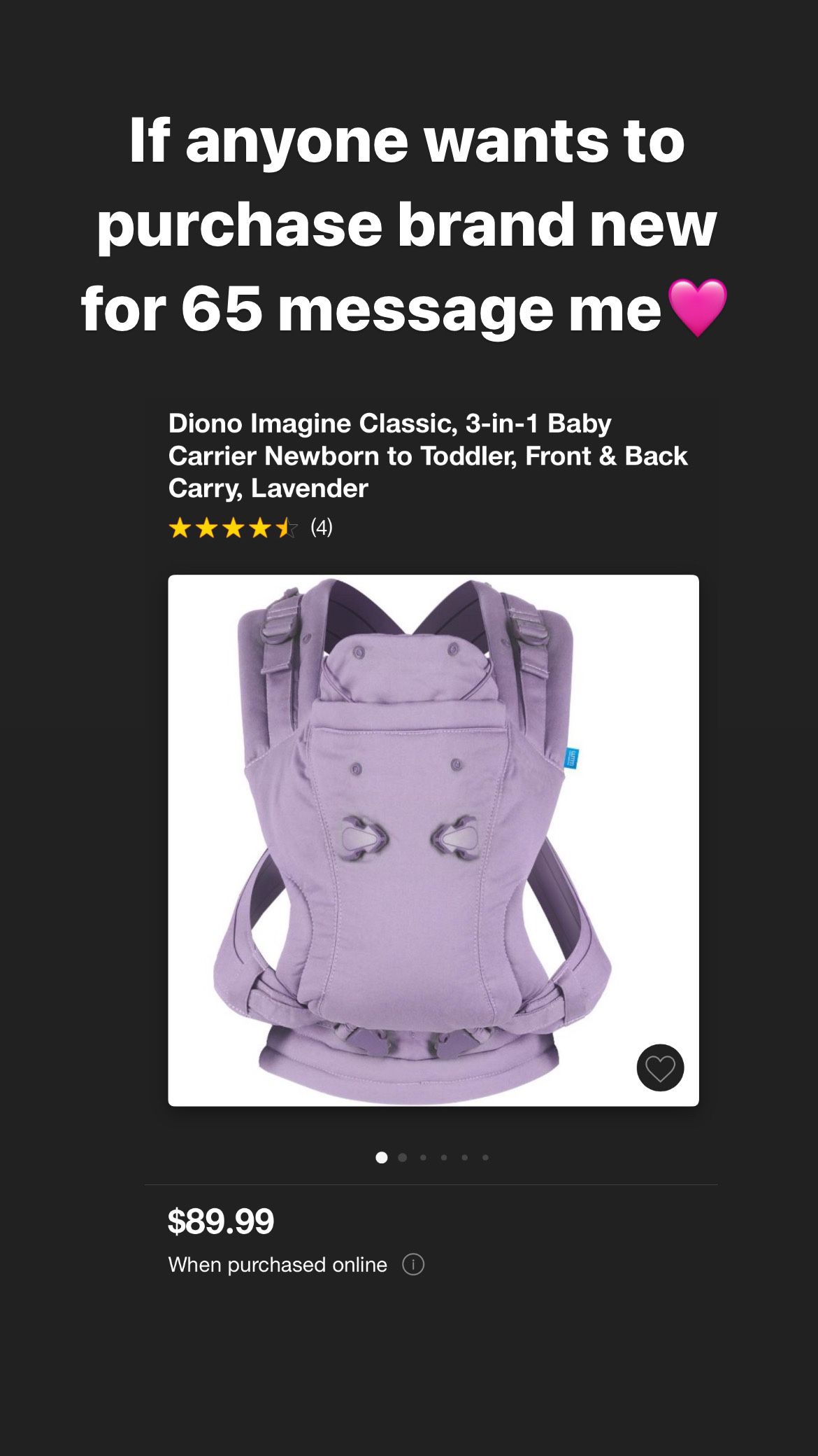 BRAND NEW ONLY OPENED BOX Baby Carrier