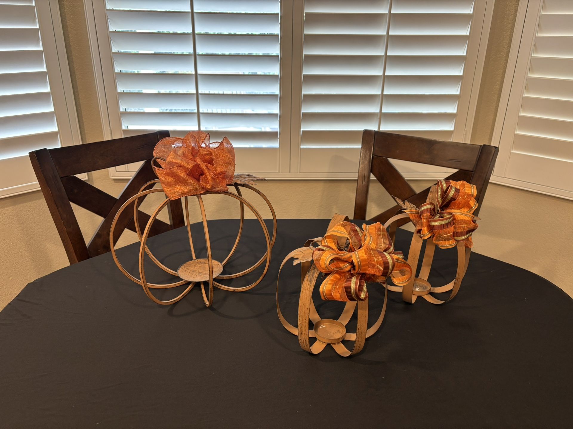 Metal Pumpkin Candle Holders /Center Pieces 
