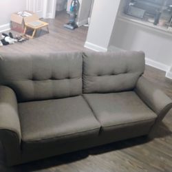 Gray Fabric 2-Seat Sofa