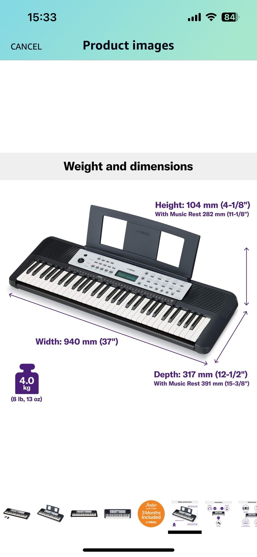 Yamaha YPT270 61-Key Portable Keyboard With Power Adapter (Amazon-Exclusive),Black