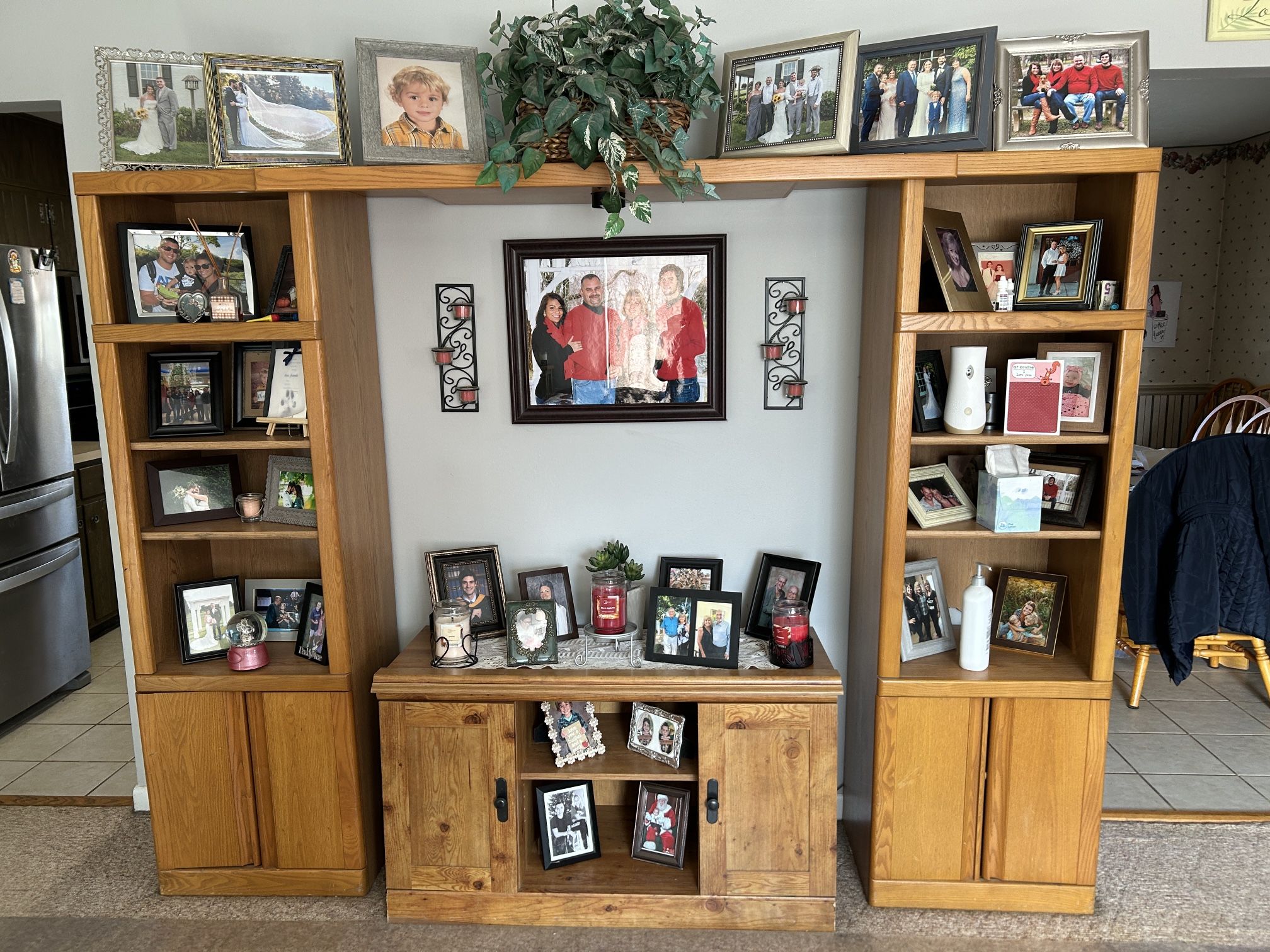 REDUCED. Large Adjustable Wooden Wall Unit. Very Solid.