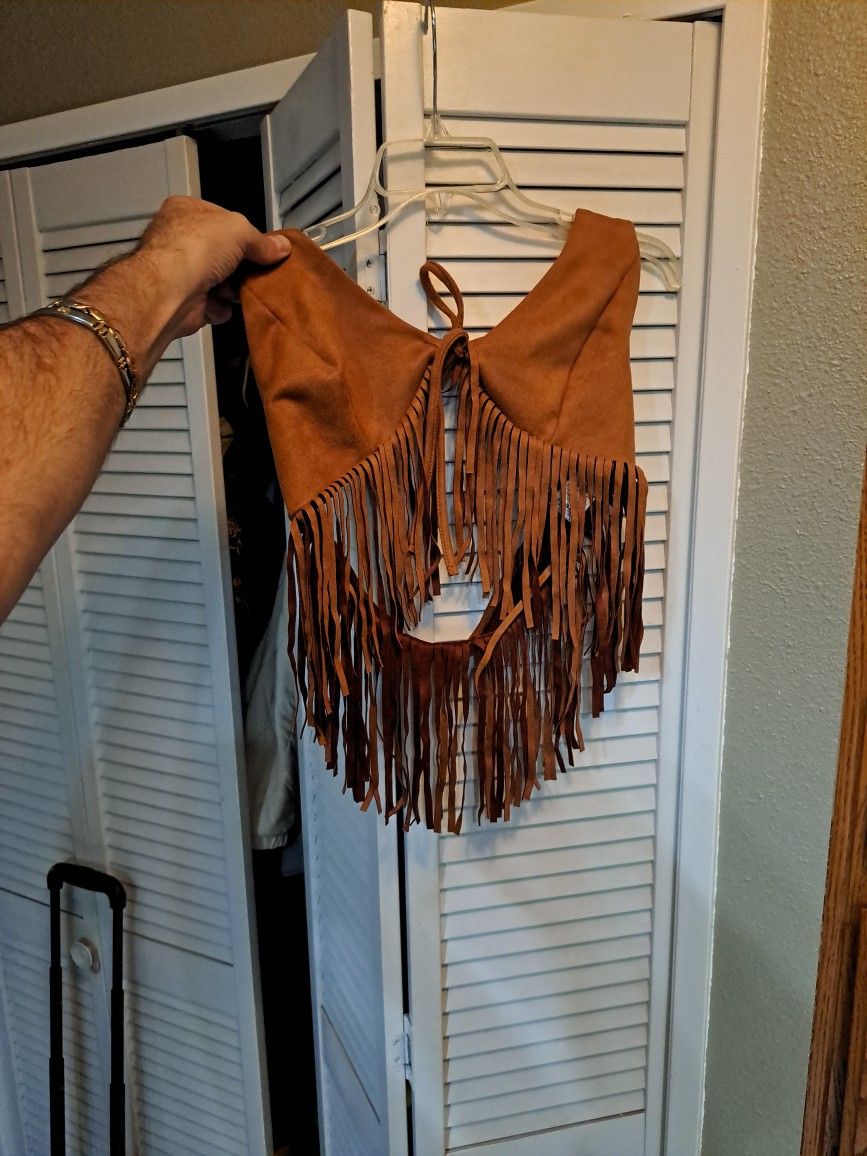 XL Size Women Deer Velvet Faux ? Sleeveless Vest Rare Costume