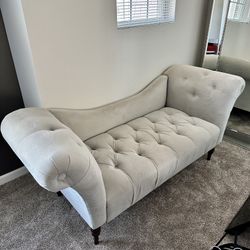 Gray Upholstered Chaise Lounge