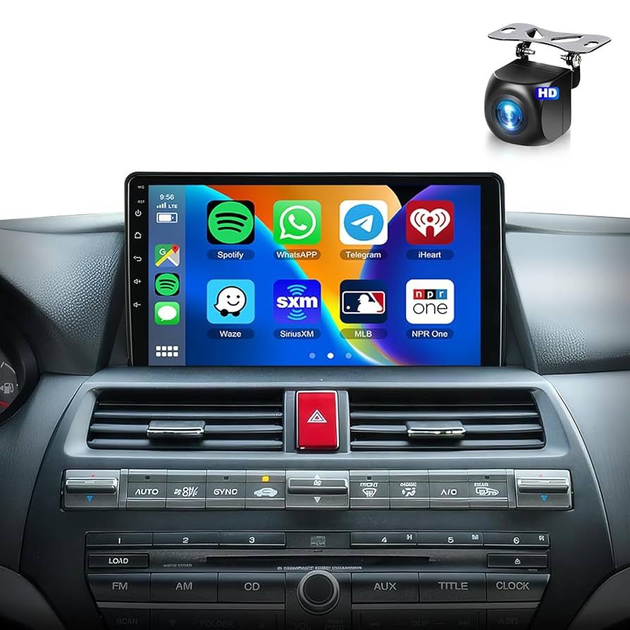 【2+64G】 for Honda Accord 8th 2008-2013 Android Car Stereo Wireless Carplay Android Auto,10.1" Touchscreen Radio GPS WiFi DSP Bluetooth SWC+Backup Came