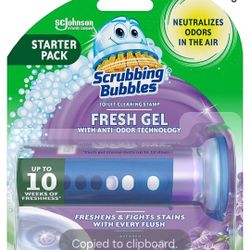 
Scrubbing Bubbles Toilet Gel Stamps, Fresh Gel Toilet Cleaning Stamps, Helps Keep Toilet Clean and Helps Prevent Limescale & Toilet Rings, Lavender S