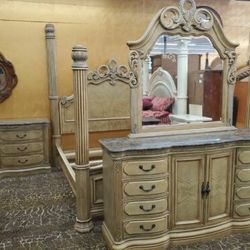 AICO by Michael Amini La Francaise 4PC  Cal king size bedroom set