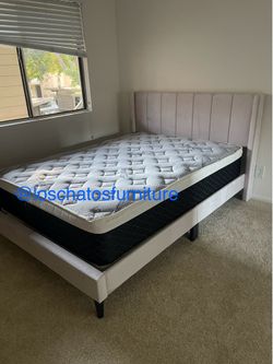 Full size bed frame and mattress
