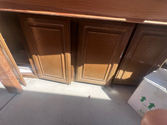 Free cabinets and sink and wood scraps