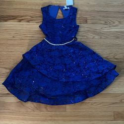 NWT Girl Navy Holiday/ Party Dress Size 8