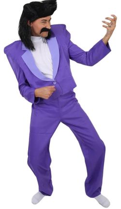 Adult Men's Animation Punk 80’s Rock star Bratt Suit Costume size XL