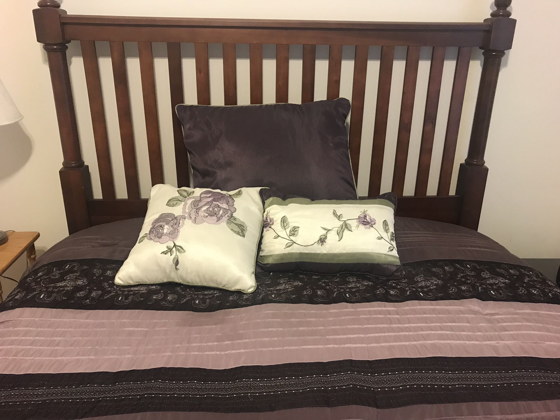 Comforter with skirt,  pillows, shams and valance