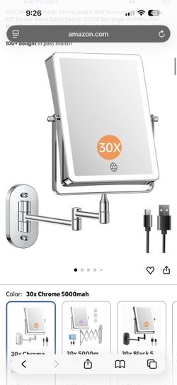 Rechargeable Wall Mounted Lighted Makeup Vanity Mirror