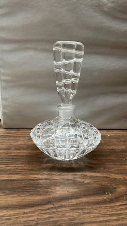 Clear Cut Glass Perfume Bottle