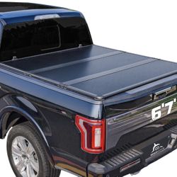 Hard Folding Truck Bed Tonneau Cover Compatible With Toyota Tundra 2022 2023 2024 2025 2026 6.5 Ft Standard Box, Tri Fold Style