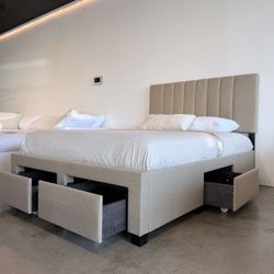 Space Saving Bed Frame — Storage Drawers + Headboard/ Free Local Delivery 🚚 