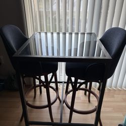 Navy Blue Bar Stool and Table