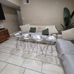 Pepe Cortés Amat 3 - Jamaica Silver Metal Stools