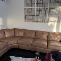 Leather Sectional Couch Sofa