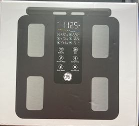 GE Smart Scale for Body Weight: 8-Electrode Digital Bathroom Scale for Weight Fat BMI Muscle Mass Full Body Composition Analyzer 50 Measurements Bluet