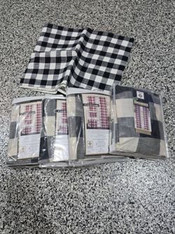Checkered curtain panels