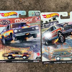 Hotwheels premium drag strip nova gas Plymouth duster