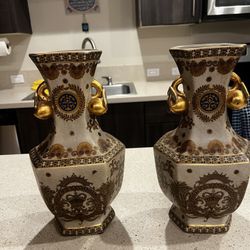vintage vase with gold