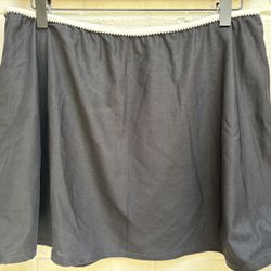 Miraclesuit NWOT Black With White Trim Flared Swim Skirt Coverup 