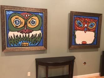 LEBO Original Hand Painted & Artist Signed Paintings:2 Dyptich