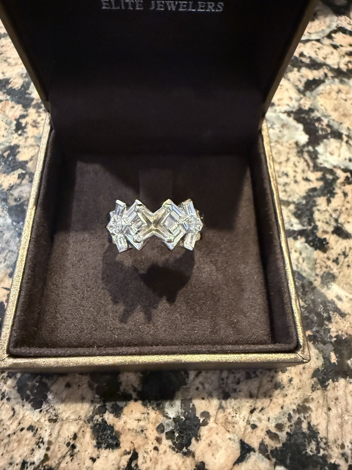 14k Gold Ring (No main stone, setting only) With Diamond Accents. Comes with Appraisal.