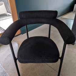 Black Chenille Dining Chairs (3)