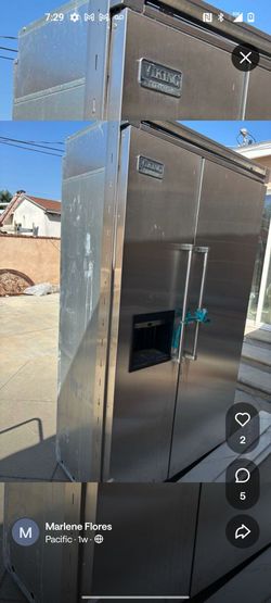 Viking Stainless Steel Side-by-Side Refrigerator