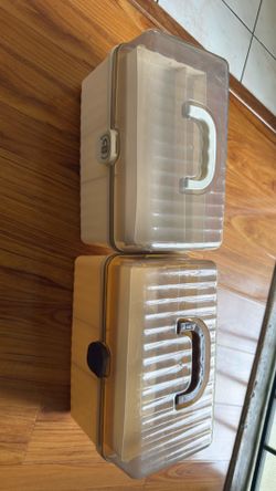 2 Large 3-Layer Medicine Storage Boxes – Portable Organizer Cases