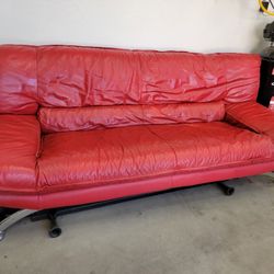 Red Leather sofa