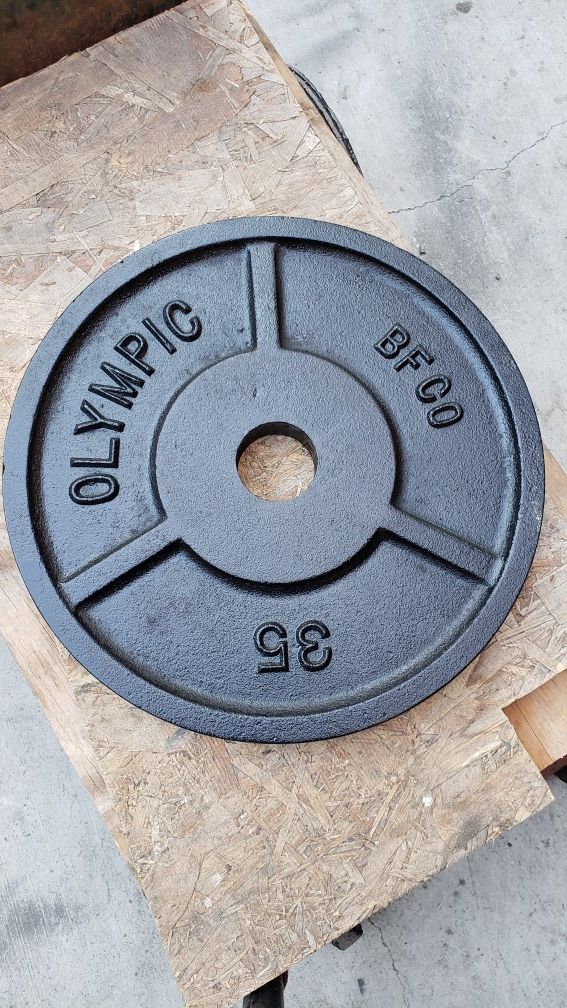 Only single 1x35lb Olympic weight plate.