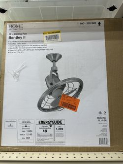 Home Decorators Collection Bentley II 18 in. Indoor/Outdoor Brushed Nickel Oscillating Ceiling Fan with Wall Control