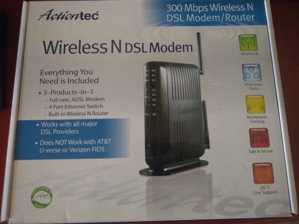 Actiontec wireless dsl modem and router