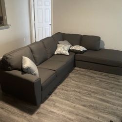 Dark Gray McDade 90”x114” 2pc Modern Sectional Sofa by Living Spaces