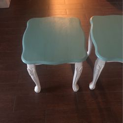 Two Shabby Chic Antique Side Tables